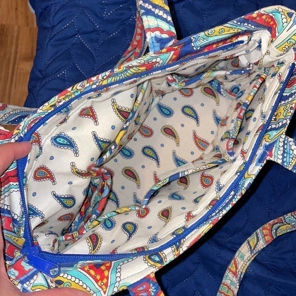 Vera Bradley purse handbag shoulder bag Marine Paisley print pattern retired - Picture 3 of 8